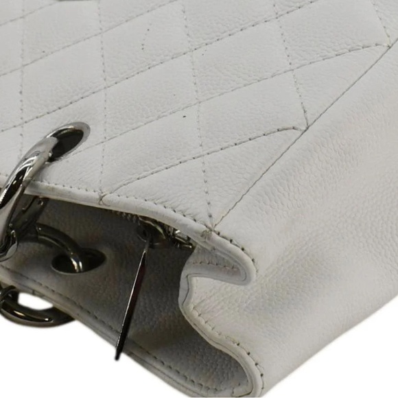 Authentic Chanel GST Grand Shopping Tote White Caviar Silver Hardware - Picture 6 of 9